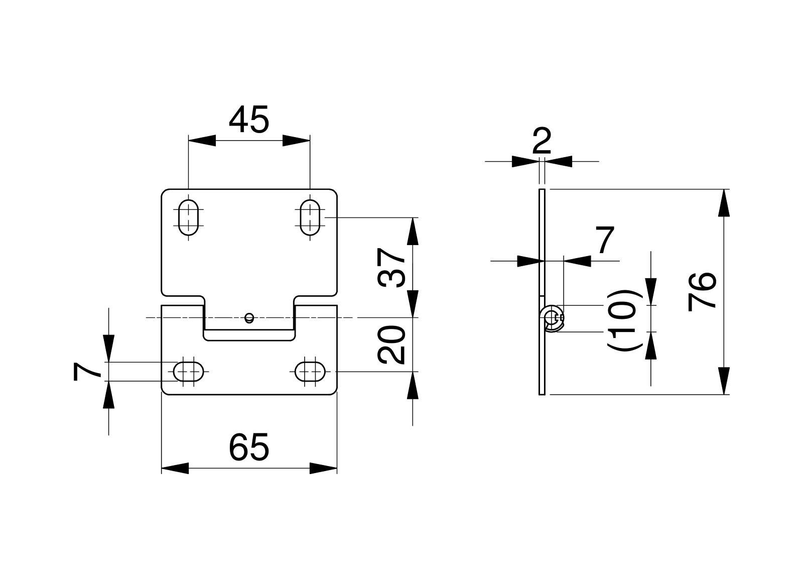 Средна панта гаражна за TECSEDO цинк