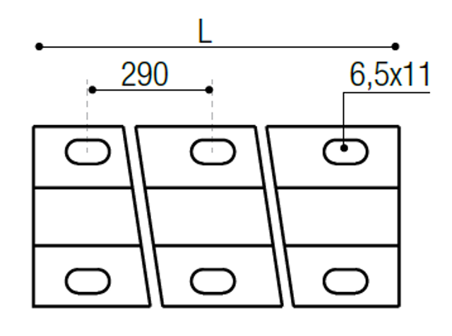 Релса V-образна за плъзгащи портали, 3 метра