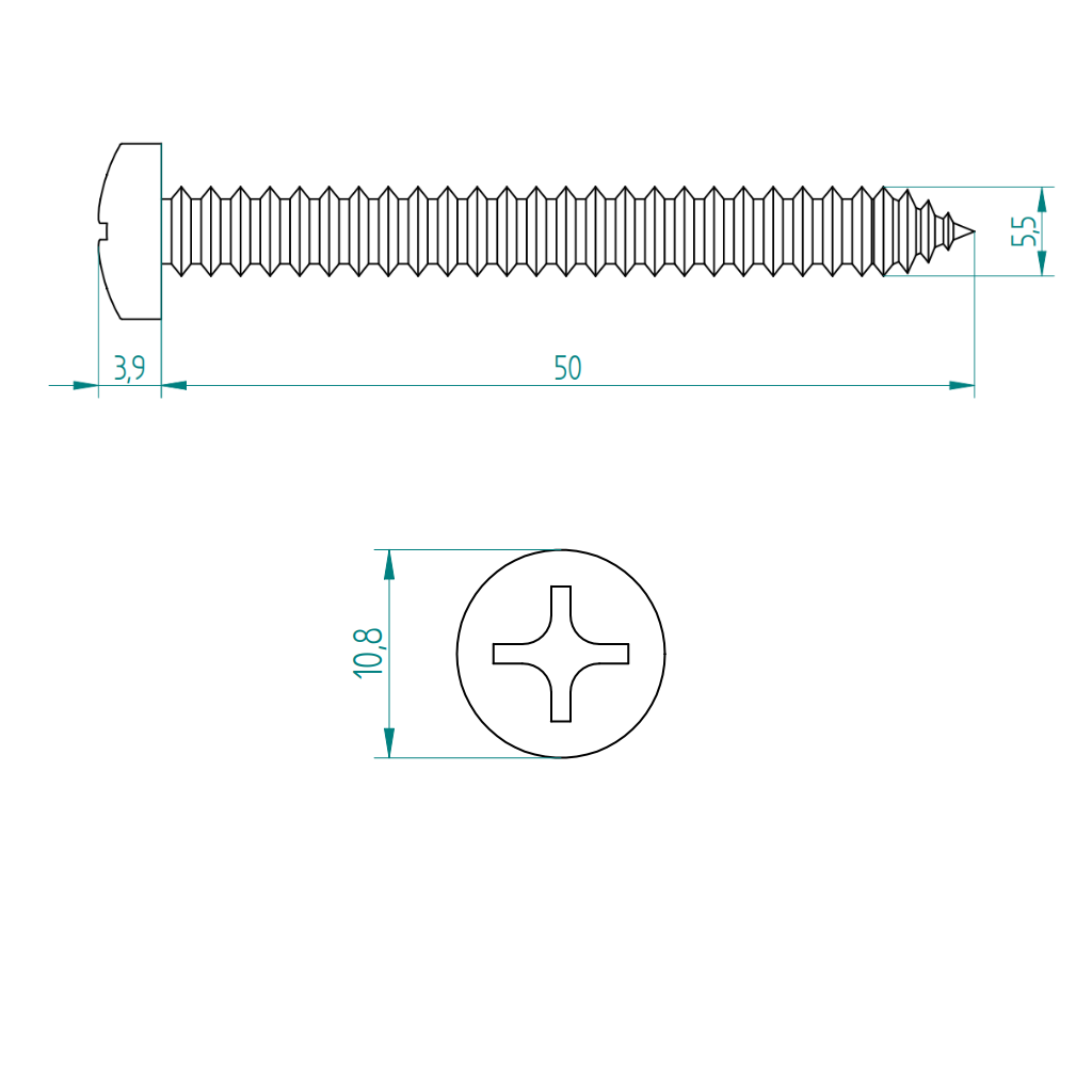 Винт 5,5 х 50 мм FV