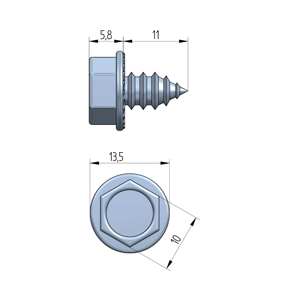 Винт за панел/ FV 6.3х11