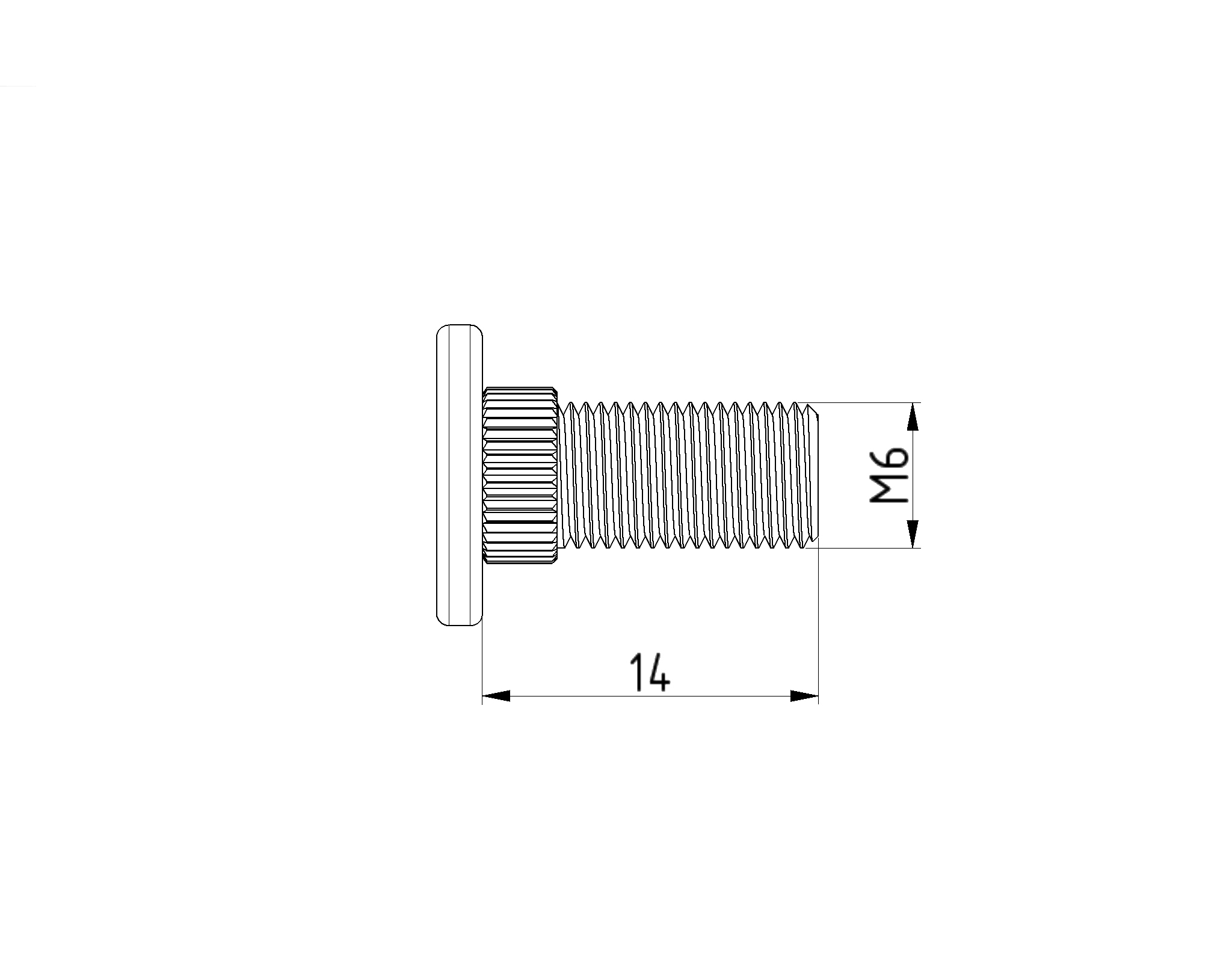 БОЛТ ЗА ВОДАЧ М6 Х 14 ММ