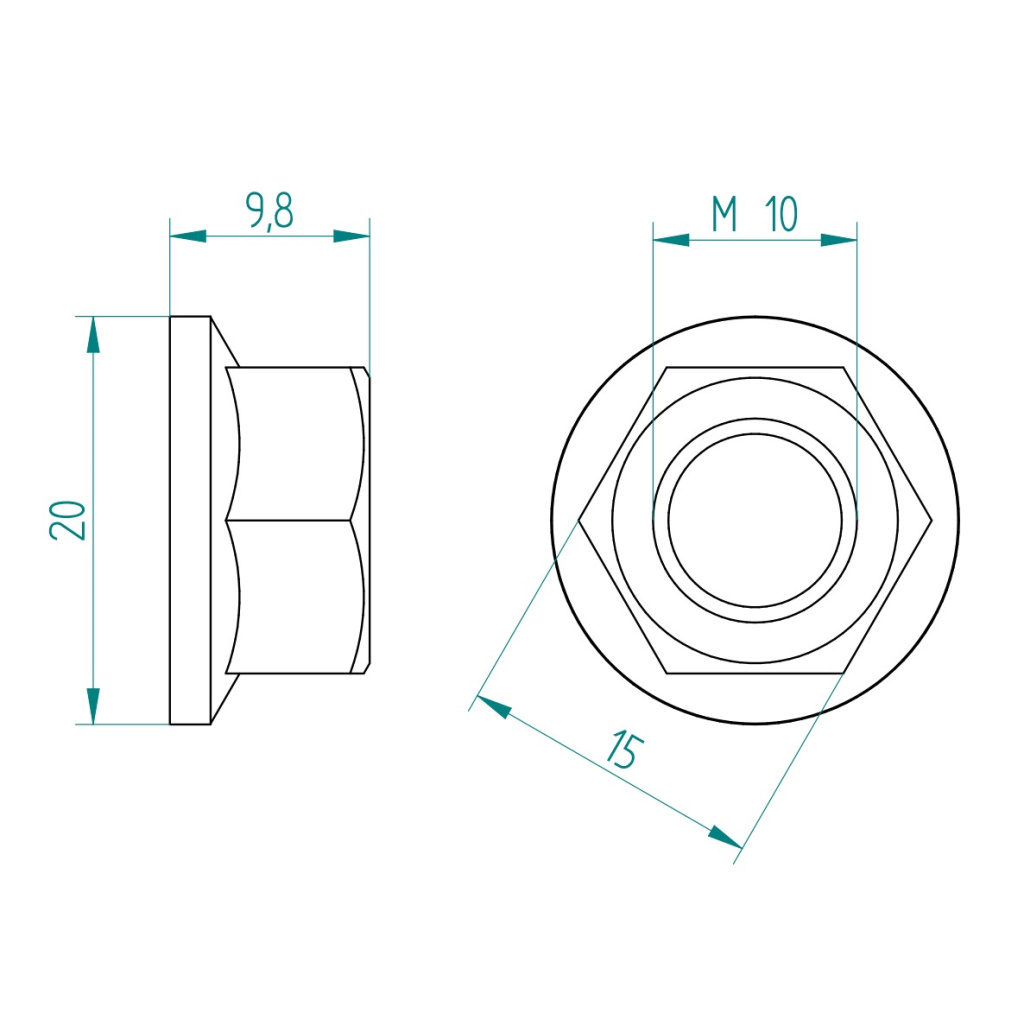 ГАЙКА ФЛАНЦОВА М10