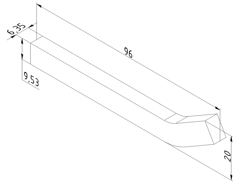 Шпонка за кух вал извита 9,53х6,35х96 mm