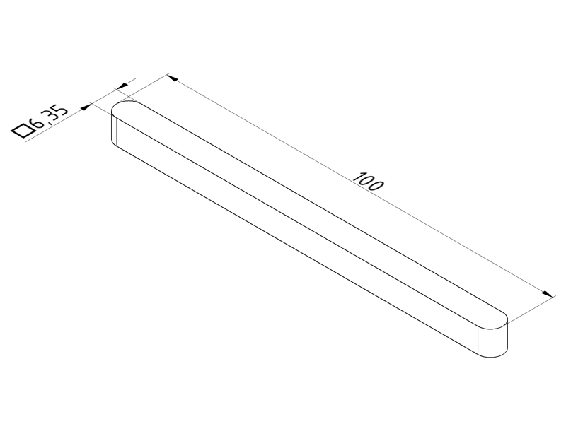 Шпонка черна пл. вал L=100 mm