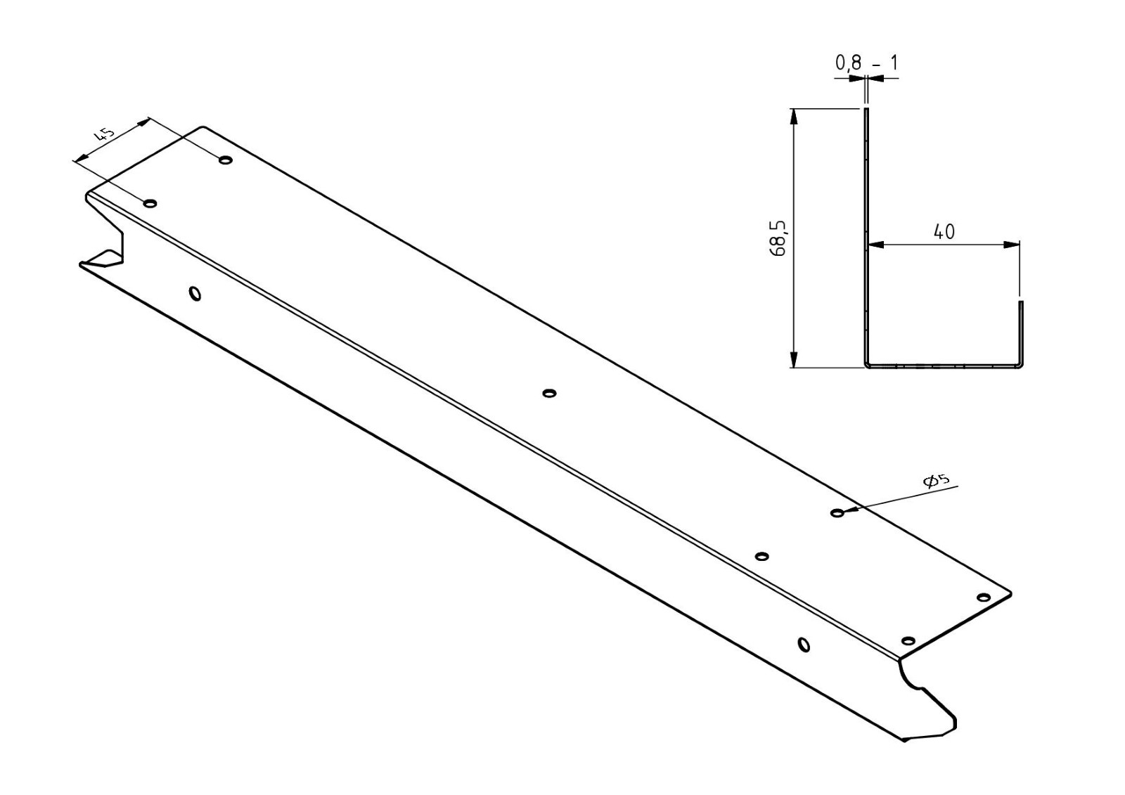 Краен ограничител ляв 500 галв. - Tecsedo