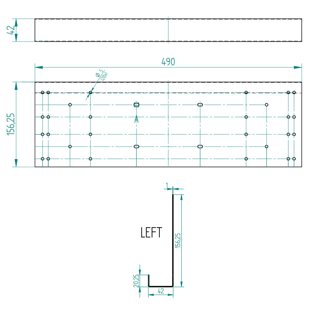 Краен ограничител за панел 500 - двоен