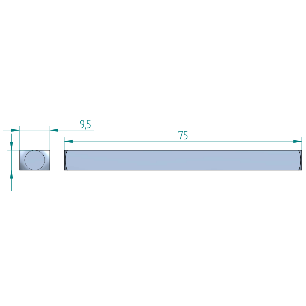 Шпонка права за кух вал 6.35х9.5х75