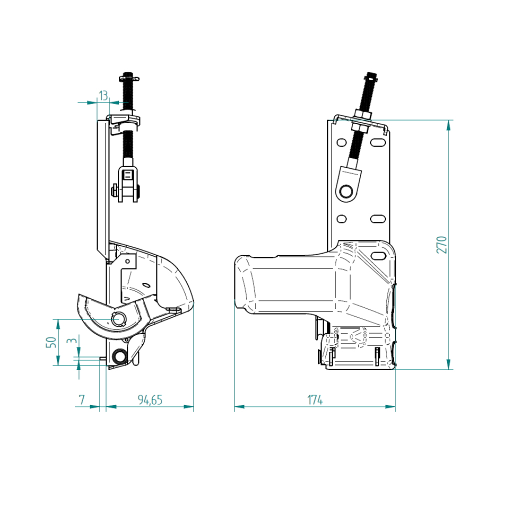 Обез. механизъм-въжета регулир до 450кг 