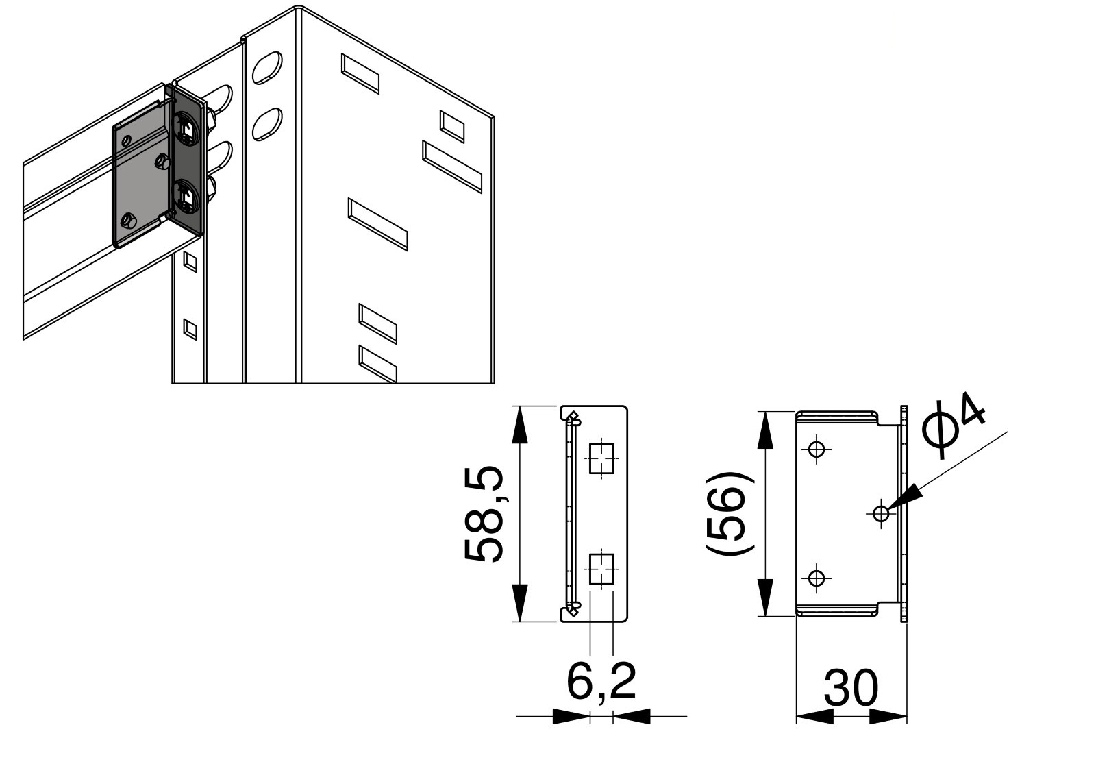 Монт планка за трегерен профил HOME