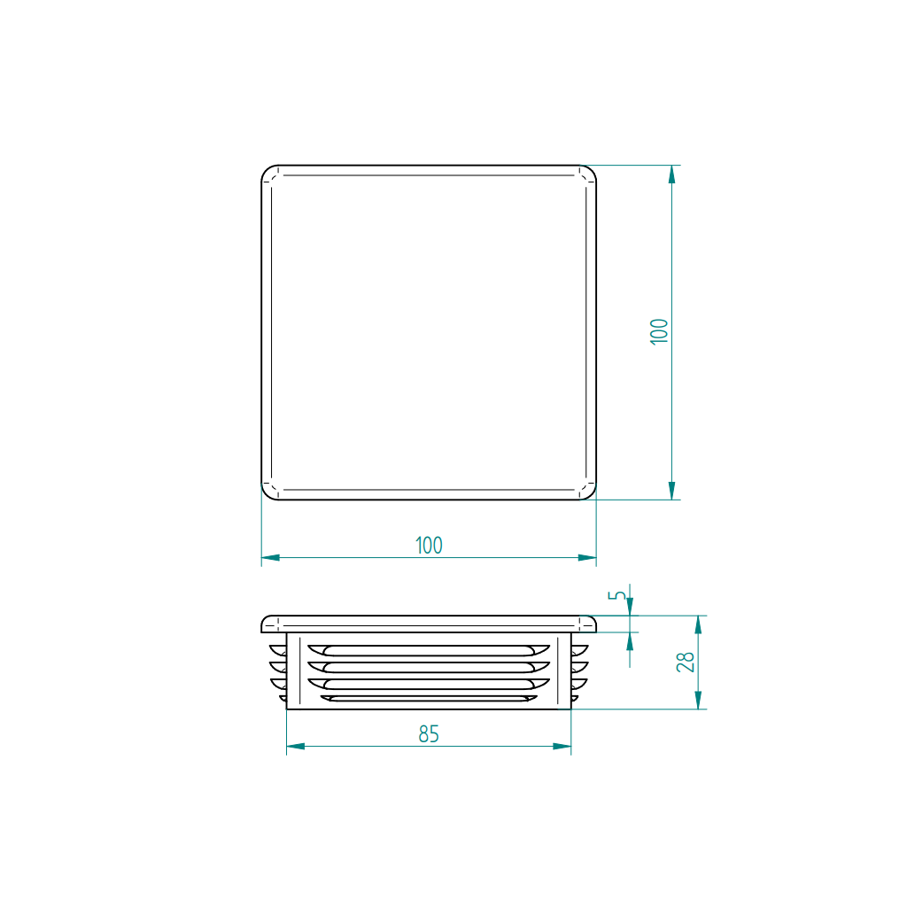 Капачка за тръба 100х100