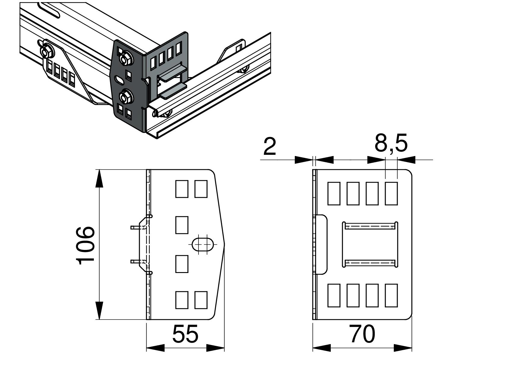 Планка ГАРАЖНА за С укрепв. към хоризонтала HOME