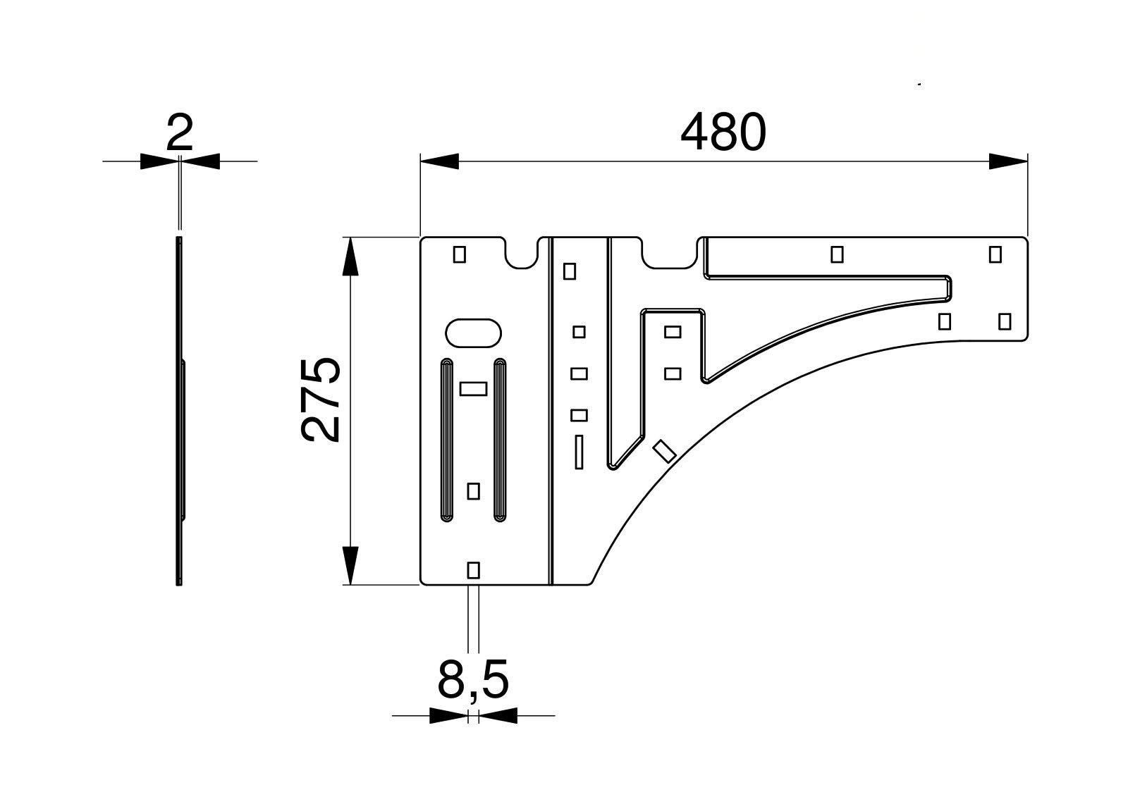 Странична свързваща планка за HOME - L